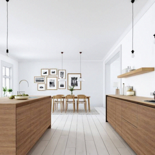 Covering d'une cuisine en imitation bois, film vinyle adhésif coverstyl